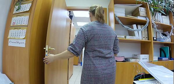 Flashing no panties in office in the midst of a working day